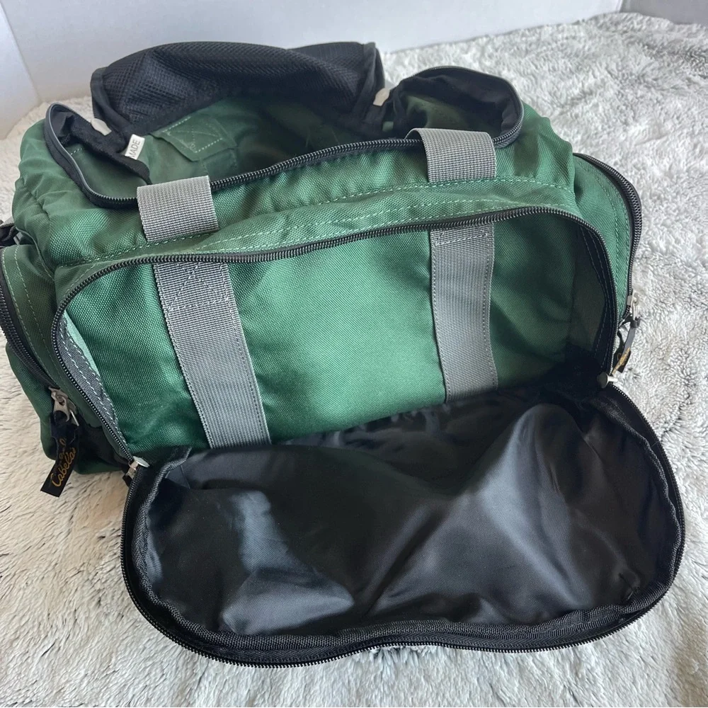Cabela's Durable Nylon Catch-All Gear Bag Small Duffle Multi-Pocket Army Green